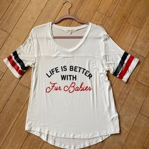 Life is better with for babies T-shirt red white and blue size small